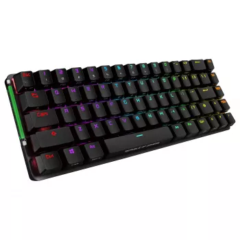 ASUS ROG Falchion NX Tastiera da gaming meccanica, formato 65%, switch ROG NX Red, wireless/cablata, retroilluminazione RGB, nero