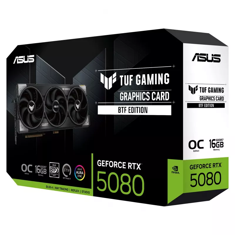 ASUS TUF GeForce RTX 5080 OC 16GB GDDR7 BTF scheda grafica da gaming