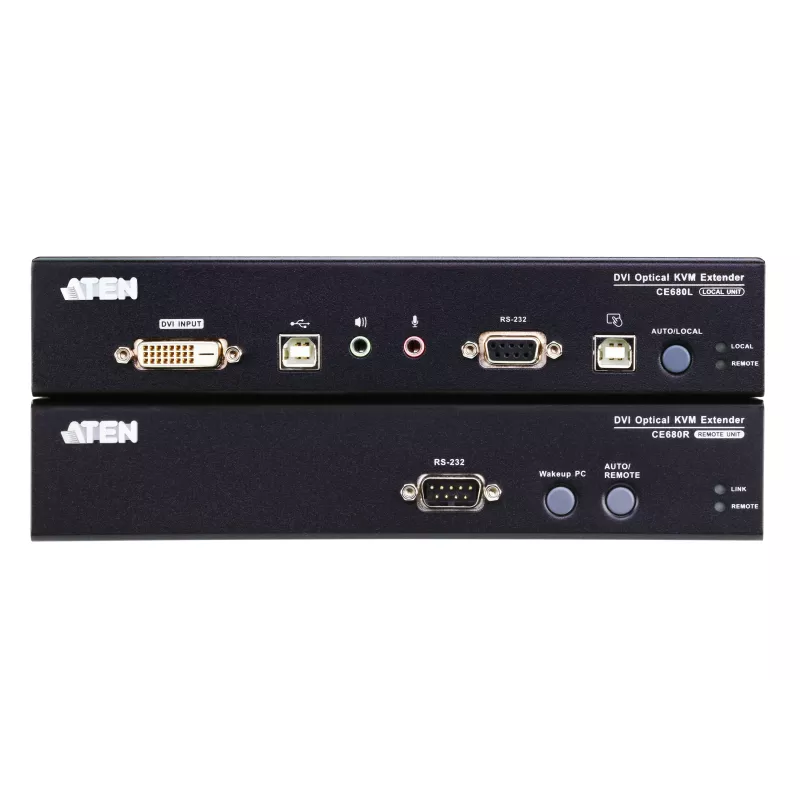 ATEN CE680 extender KVM audio USB seriale su fibra ottica, DVI Dual Link, 600 m, 1310/1550 nm