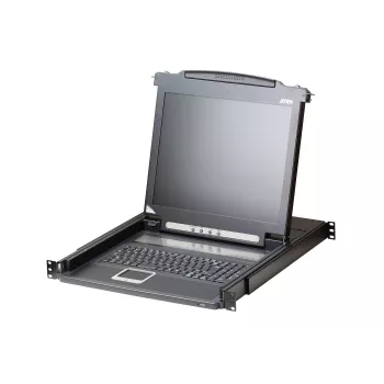 ATEN CL1000M-ATA-DNG console LCD slideaway 17 pollici con KVM USB, montaggio rack 1U