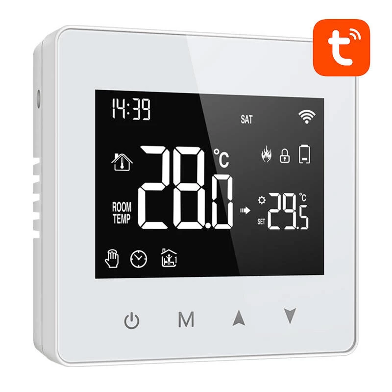 AVATTO WT198 Termostato smart WiFi con touchscreen LCD, compatibile con Tuya Smart Life, Alexa, Google Assistant