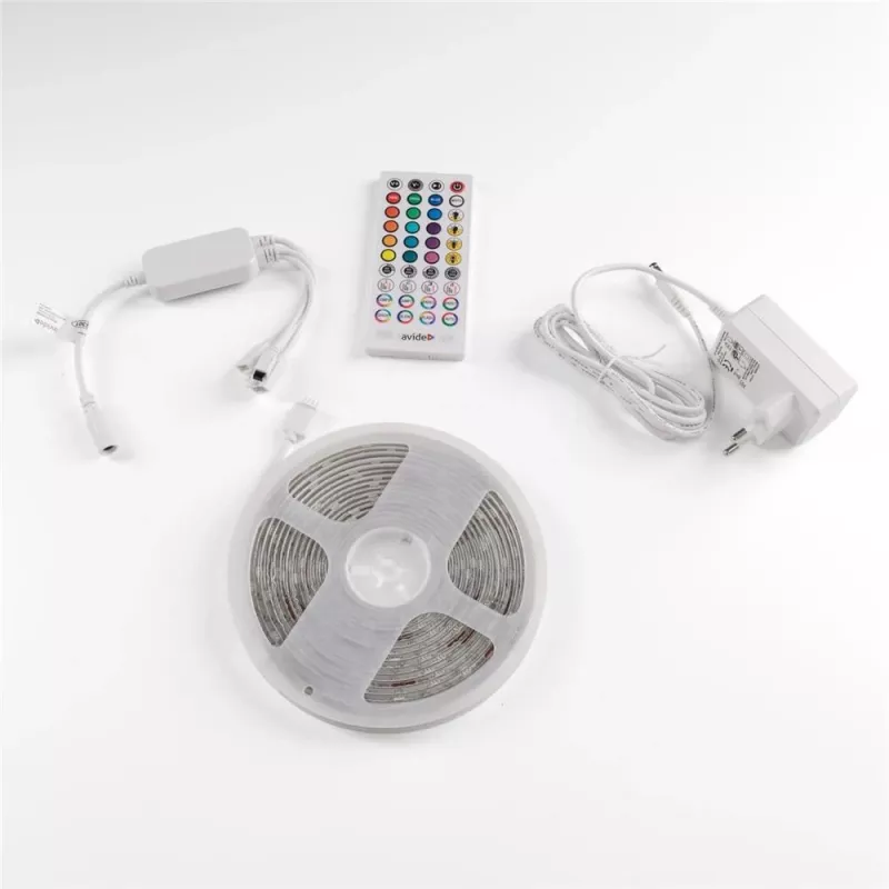 Avide Striscia LED blister 12V 16W RGB 5m con telecomando IR