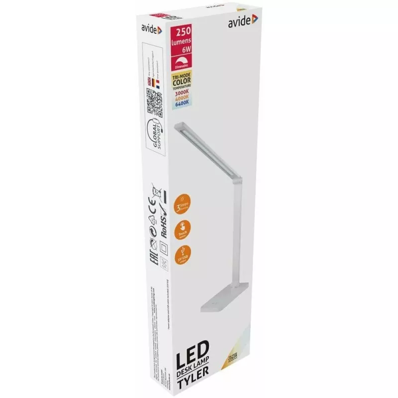 Avide lampada da tavolo LED Tyler bianca 6W 250lm