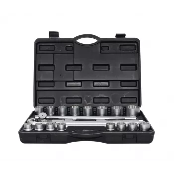 AWTOOLS Set di 21 chiavi a bussola 3/4 pollice 12 punte metriche con cricchetto e valigetta