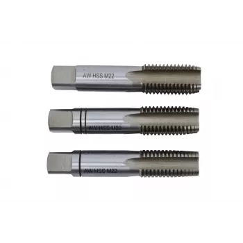AWTOOLS AW20266 Set da 20 pezzi per filettatura metrica M3-M12 | Kit maschi HSS con chiavi regolabili, calibro per filetti e valigetta