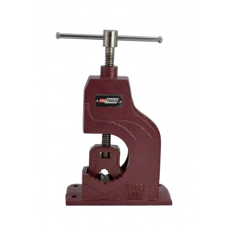 AWTOOLS AW24307 morsa 100 mm larghezza ganasce ghisa base fissa con incudine
