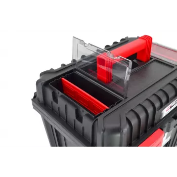AWTOOLS AW30533BL organizer portautensili a 12 scomparti con coperchio trasparente, nero