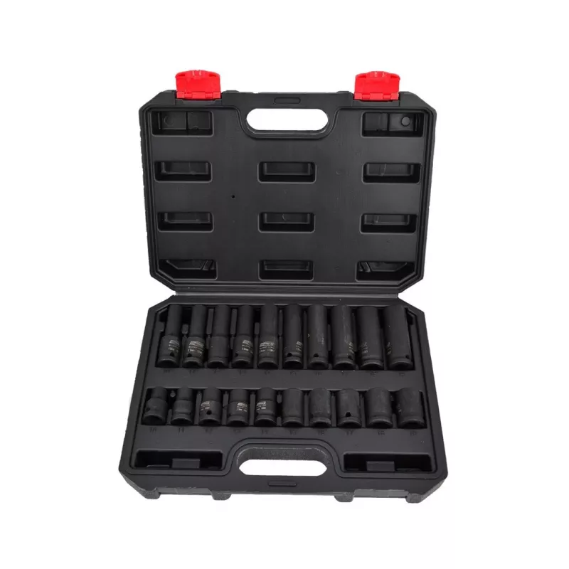 AWTOOLS AW38695BL set di 95 pezzi di chiavi a bussola in cromo-vanadio con cricchetto 1/4 inch, 3/8 inch, 1/2 inch, bussole, bit, chiavi e valigetta in plastica