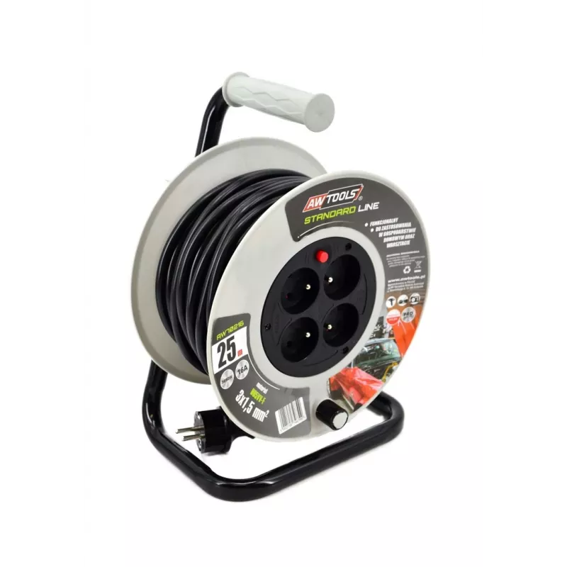 AWTOOLS AW70217 prolunga 25m 4 prese IP44 3680W