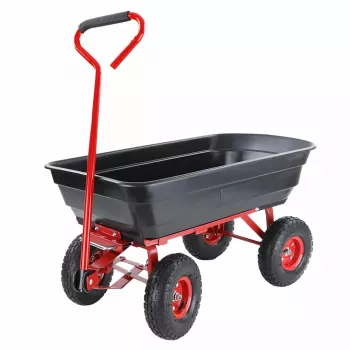 AWTOOLS Carriola da giardino ribaltabile 4 ruote 75L