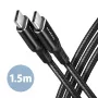 AXAGON BUCM-CM15AB cavo USB-C a USB-C 2.0, 1,5 m, PD 60 W, 3 A, intrecciato – nero