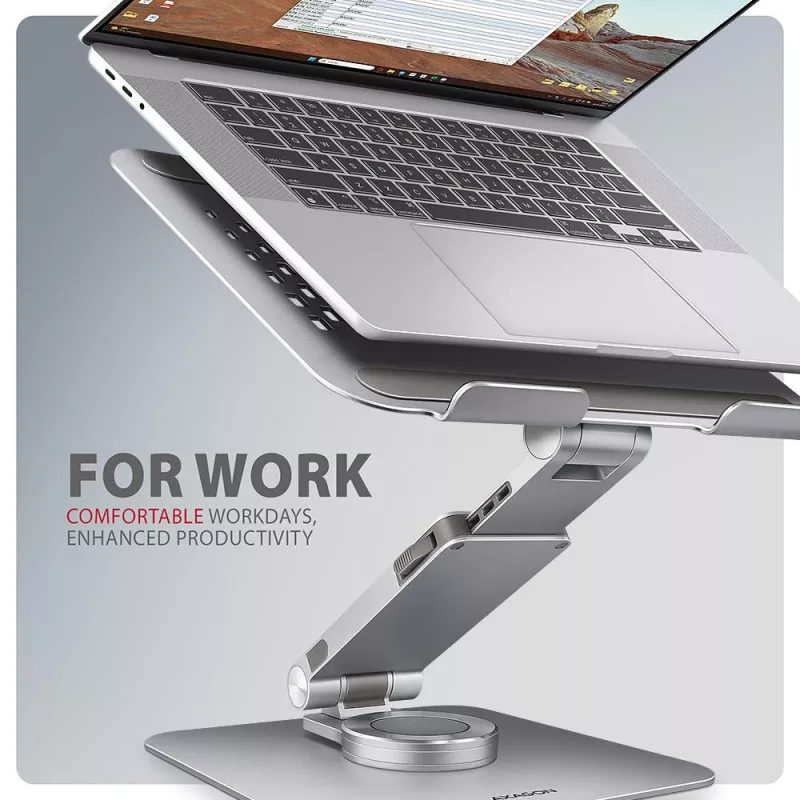 AXAGON STND-LR Supporto per notebook in alluminio rotante 360° per laptop da 10