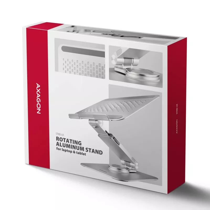 AXAGON STND-LR Supporto per notebook in alluminio rotante 360° per laptop da 10