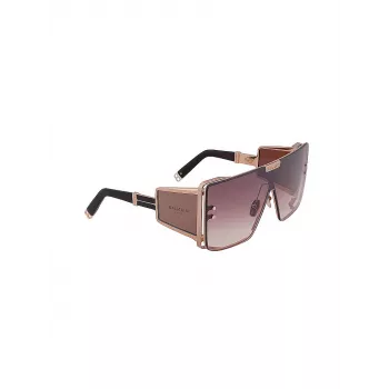 Balmain BPS-102M-146 occhiali da sole unisex - nero con tonalità oro, lenti grigie, 61/14/145 mm