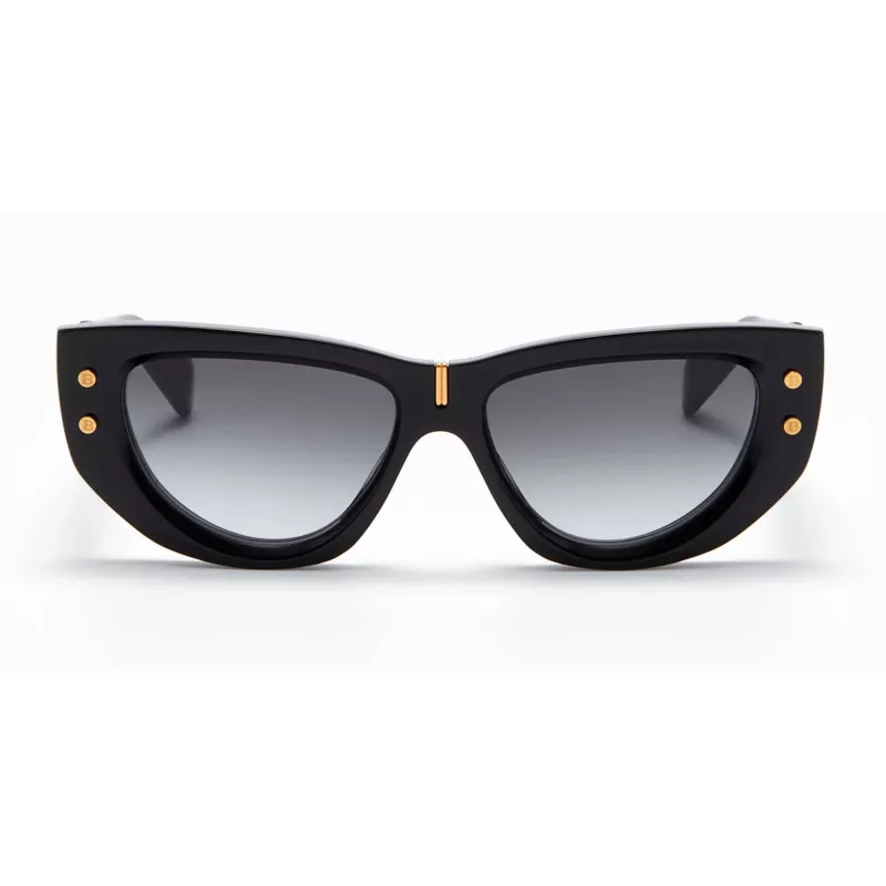 Balmain BPS-151A-55 Occhiali da sole donna nero acetato lenti in policarbonato grigio 55 mm