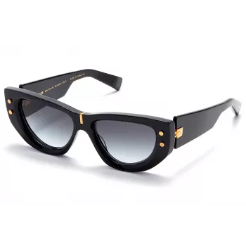 Balmain BPS-151A-55 Occhiali da sole donna nero acetato lenti in policarbonato grigio 55 mm