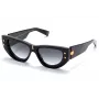 Balmain BPS-151A-55 Occhiali da sole donna nero acetato lenti in policarbonato grigio 55 mm
