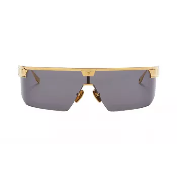 BALMAIN occhiali da sole unisex BPS-147A-142 montatura in acetato nero squadrata lenti in nylon grigie 43/27/147 mm