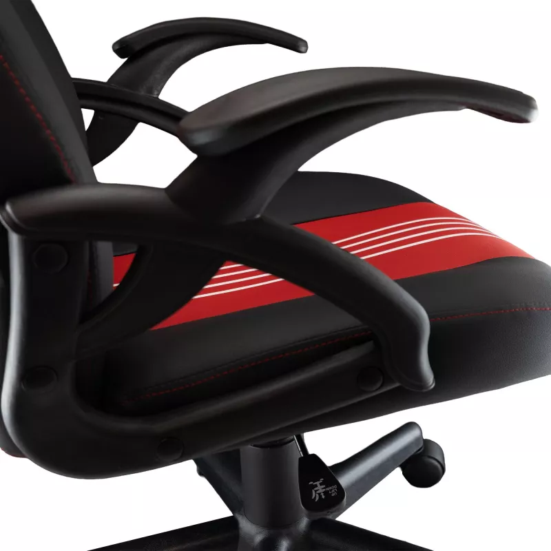 Baracuda ABALONE-B/R sedia gaming nero/rosso – pelle PU ergonomica, braccioli 2D, gas lift classe 4