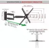 BARKAN BM343XL Supporto TV da parete completamente orientabile per TV 13-65 pollici, 4 snodi, braccio estensibile, nero