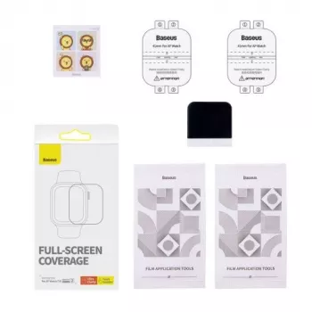 Baseus Pellicola Protettiva NanoCrystal 41mm per Apple Watch 7/8/9, Confezione da 2, Trasparente