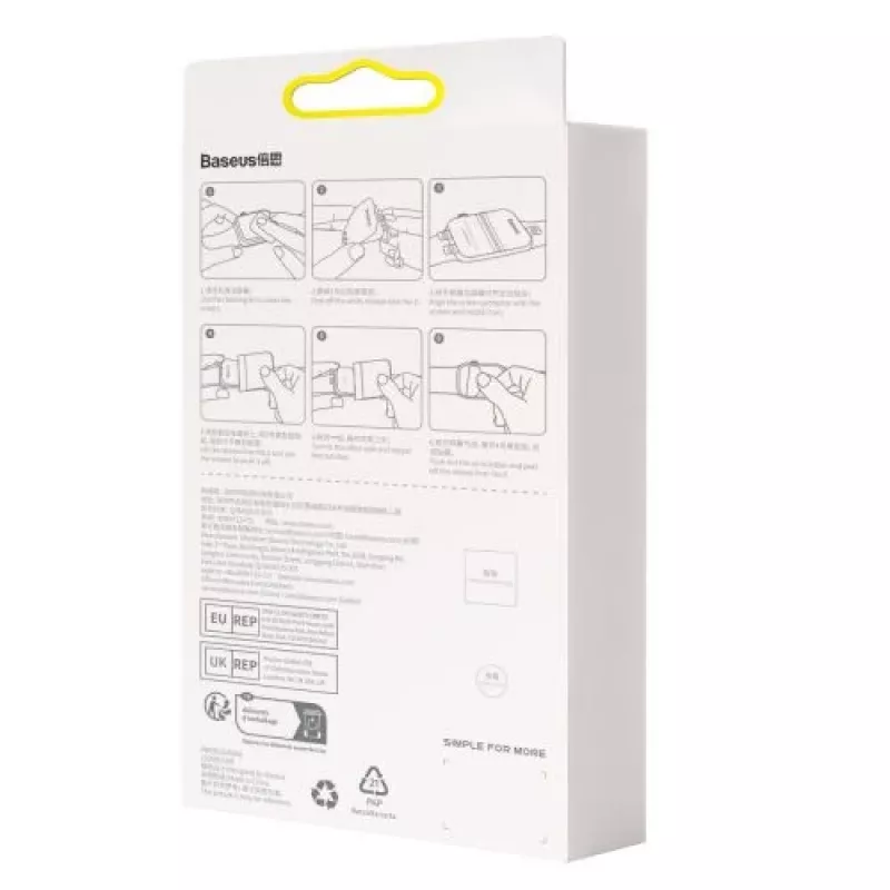 Baseus Pellicola Protettiva NanoCrystal 41mm per Apple Watch 7/8/9, Confezione da 2, Trasparente