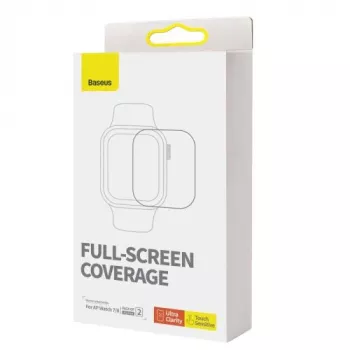 Baseus Pellicola Protettiva NanoCrystal 41mm per Apple Watch 7/8/9, Confezione da 2, Trasparente