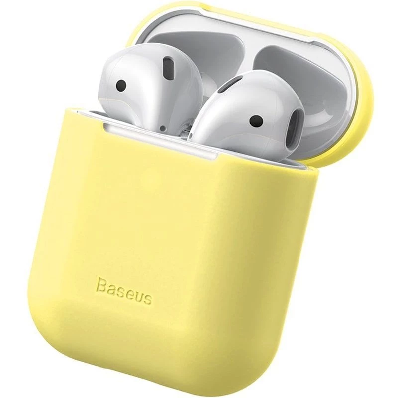 Baseus Apple Silica Series Custodia protettiva in silicone ultra-sottile per AirPods 1/2 giallo