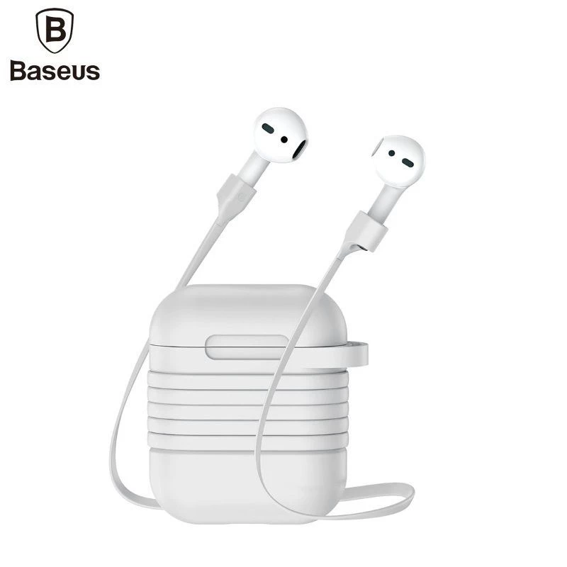 Baseus Custodia protettiva in silicone per Apple AirPods Pro 2 con cinturino magnetico, grigio
