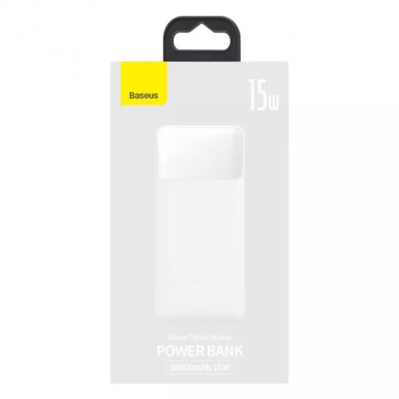 Baseus Bipow Powerbank con display 10000mAh 15W (Overseas Edition) Bianco