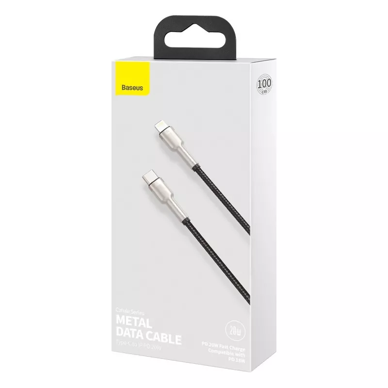 Baseus Cafule Series cavo in metallo USB-C a Lightning PD 20W 1m nero