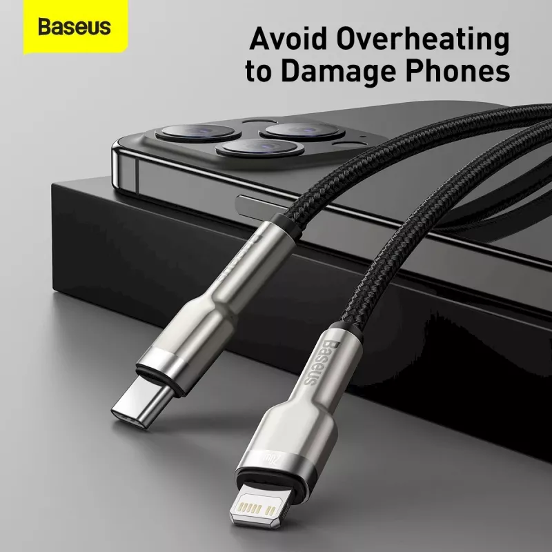 Baseus Cafule Series cavo in metallo USB-C a Lightning PD 20W 1m nero