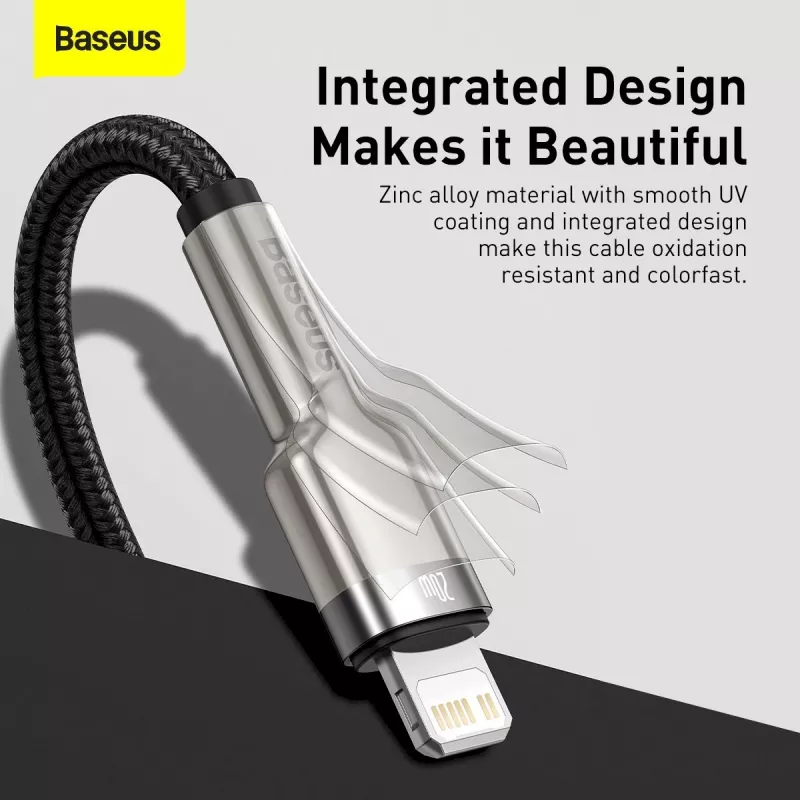 Baseus Cafule Series cavo in metallo USB-C a Lightning PD 20W 1m nero