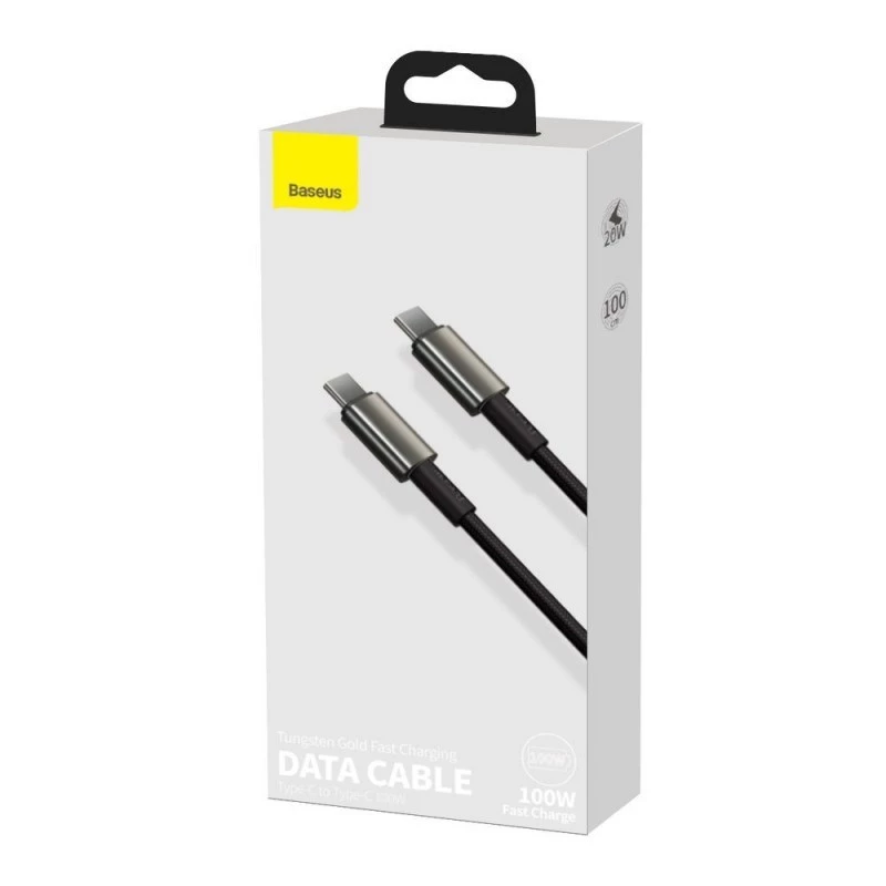 Baseus Tungsten Gold cavo da USB-C a USB-C, 100W, 1 m, nero
