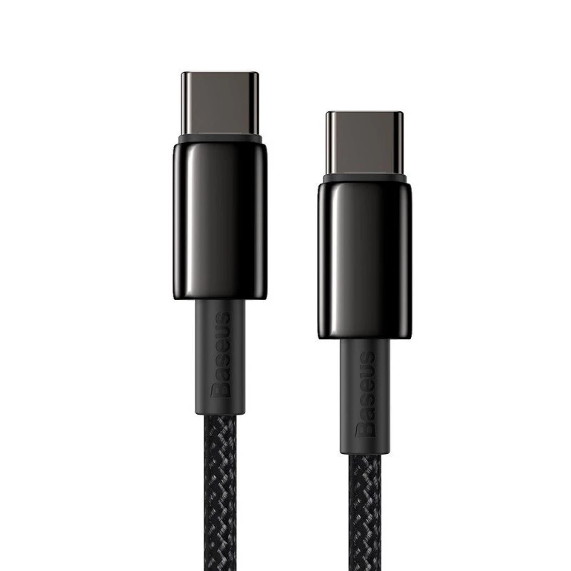 Baseus Tungsten Gold cavo da USB-C a USB-C, 100W, 1 m, nero