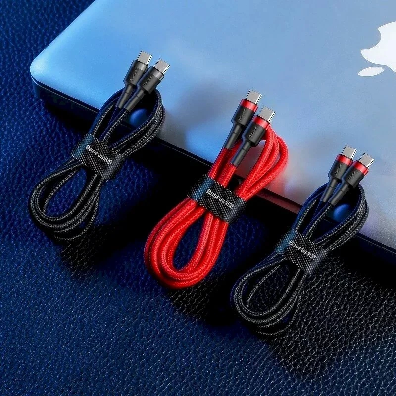 Baseus Cafule Cavo di ricarica flash USB-C a USB-C PD 2.0 60W, 2m, rosso (CATKLF-H09)