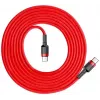 Baseus Cafule Cavo di ricarica flash USB-C a USB-C PD 2.0 60W, 2m, rosso (CATKLF-H09)