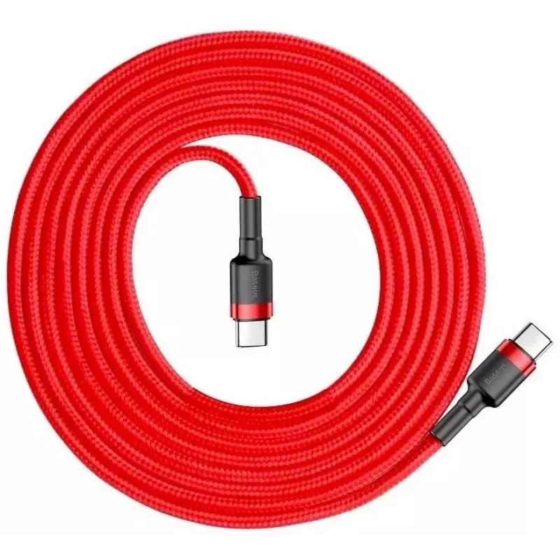 Baseus Cafule Cavo di ricarica flash USB-C a USB-C PD 2.0 60W, 2m, rosso (CATKLF-H09)