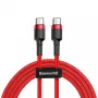 Baseus Cafule Cavo di ricarica flash USB-C a USB-C PD 2.0 60W, 2m, rosso (CATKLF-H09)