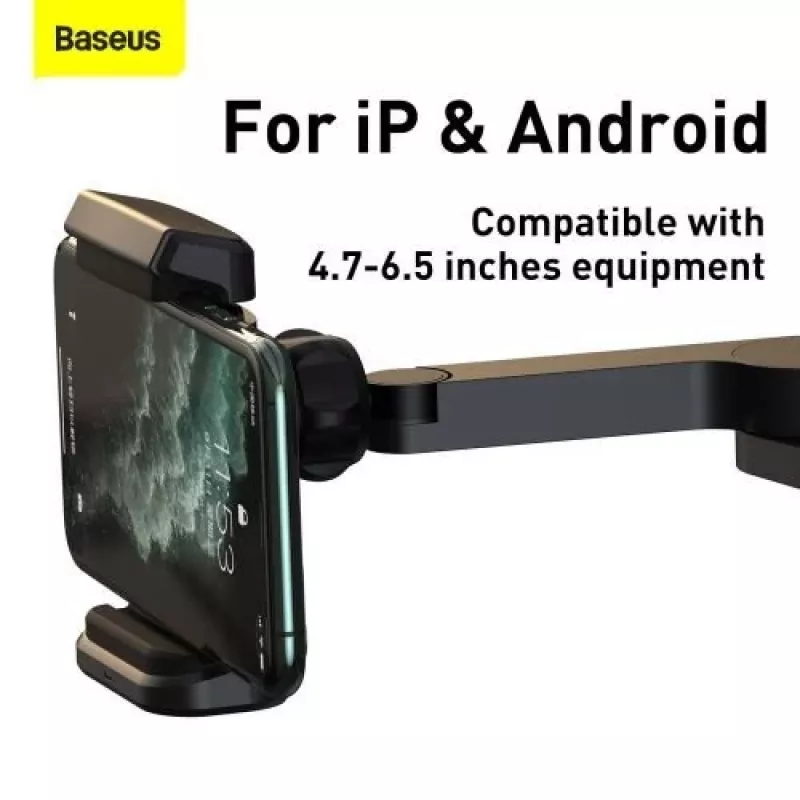 Baseus Supporto auto con ricarica wireless Energy Storage porta telefono per sedile posteriore 15W nero (WXHZ-01)