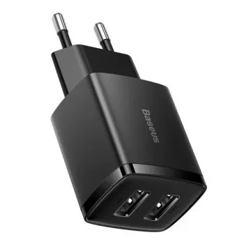 Baseus Compact Charger 2x USB 10.5W nero