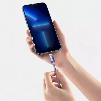 Baseus Serie Crystal Shine Cavo dati e ricarica rapida USB-C a Lightning 20W 1,2m viola (CAJY000205)