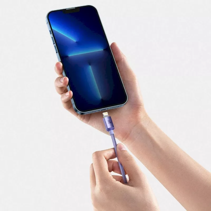 Baseus Serie Crystal Shine Cavo dati e ricarica rapida USB-C a Lightning 20W 1,2m viola (CAJY000205)