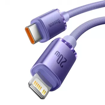 Baseus Serie Crystal Shine Cavo dati e ricarica rapida USB-C a Lightning 20W 1,2m viola (CAJY000205)