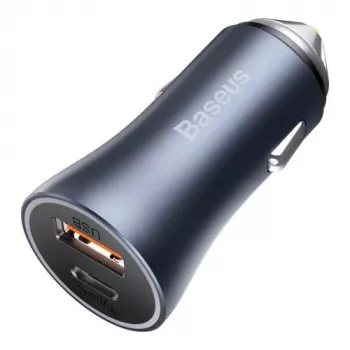 Baseus Caricabatterie da Auto Golden Contactor Pro 40W USB-A USB-C QC4.0+ PD SCP Grigio