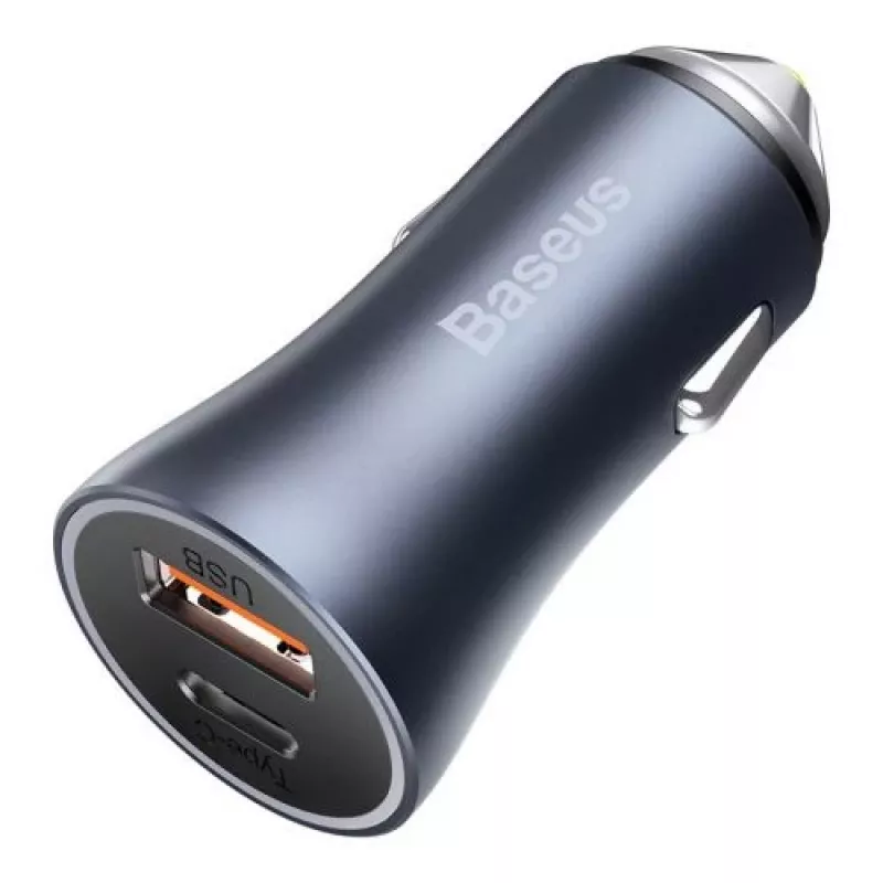 Baseus Caricabatterie da Auto Golden Contactor Pro 40W USB-A USB-C QC4.0+ PD SCP Grigio