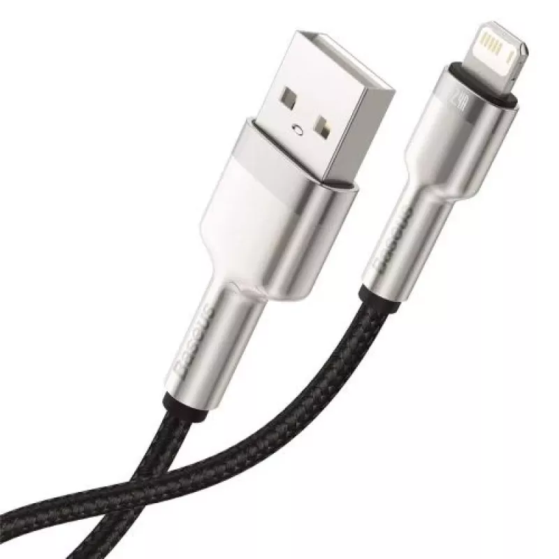 Baseus Cavo Dati Lightning Cafule Series in Metallo 2.4A 0.25m Nero