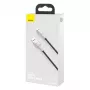 Baseus Cavo Dati Lightning Cafule Series in Metallo 2.4A 0.25m Nero