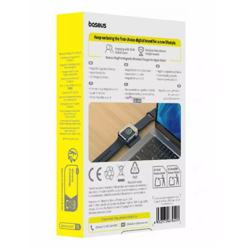 Baseus MagPro Caricatore a induzione wireless per Apple Watch, 2,5W, nero