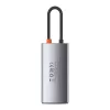 Baseus Metal Gleam Series hub USB-C 4-in-1, USB 3.0 + USB 2.0 + HDMI + USB-C PD, argento